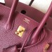 Hermes Ruby Clemence Birkin 25cm Handmade Bag