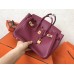 Hermes Ruby Clemence Birkin 25cm Handmade Bag