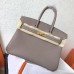 Hermes Tourterelle Clemence Birkin 25cm Handmade Bag