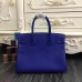 Hermes Birkin 30cm 35cm Bag In Electric Blue Clemence Leather