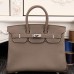 Hermes Birkin 30cm 35cm Bag In Etoupe Clemence Leather