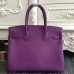 Hermes Birkin 30cm 35cm Bag In Purple Clemence Leather