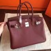 Hermes Bordeaux Epsom Birkin 30cm Handmade Bag