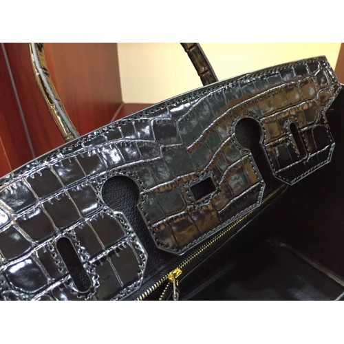 Fake Hermes Birkin 30cm 35cm Bag In Orange Crocodile Leather Replica  Wholesale