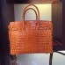 Hermes Birkin 30cm 35cm Bag In Orange Crocodile Leather