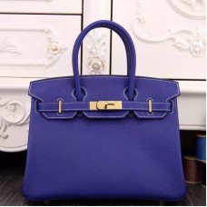 Hermes Birkin 30cm 35cm Bag In Electric Blue Epsom Leather