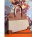 Hermes Canvas Birkin 30cm 35cm Bag With Brown Leather