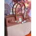 Hermes Canvas Birkin 30cm 35cm Bag With Brown Leather