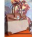 Hermes Canvas Birkin 30cm 35cm Bag With Brown Leather