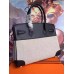 Hermes Canvas Birkin 30cm 35cm Bag With Black Leather