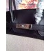 Hermes Canvas Birkin 30cm 35cm Bag With Black Leather