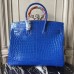 Hermes Birkin 30cm 35cm Bag In Blue Electric Crocodile Leather