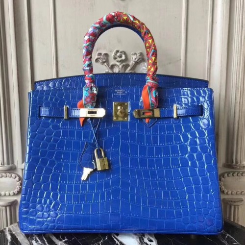 hermes birkin bag blue crocodile leather 3D Model in Clothing 3DExport