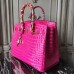 Hermes Birkin 30cm 35cm Bag In Rose Red Crocodile Leather