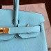 Hermes Blue Atoll Epsom Birkin 30cm Handmade Bag