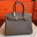 Hermes Etoupe Epsom Birkin 30cm Handmade Bag