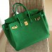 Hermes Bamboo Clemence Birkin 30cm Handmade Bag