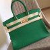 Hermes Bamboo Clemence Birkin 30cm Handmade Bag