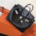 Hermes Black Epsom Birkin 30cm Handmade Bag