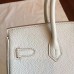 Hermes Pearl Grey Clemence Birkin 30cm Handmade Bag