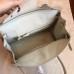 Hermes Pearl Grey Clemence Birkin 30cm Handmade Bag