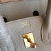 Hermes Pearl Grey Clemence Birkin 30cm Handmade Bag