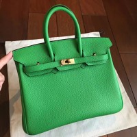 Hermes Bamboo Clemence Birkin 25cm Handmade Bag