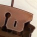 Hermes Brown Clemence Birkin 25cm Handmade Bag