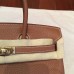 Hermes Brown Clemence Birkin 25cm Handmade Bag