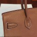 Hermes Brown Clemence Birkin 25cm Handmade Bag