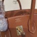 Hermes Brown Clemence Birkin 25cm Handmade Bag