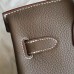 Hermes Etoupe Clemence Birkin 25cm Handmade Bag