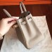 Hermes Grey Clemence Birkin 25cm Handmade Bag