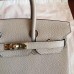 Hermes Grey Clemence Birkin 25cm Handmade Bag