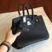 Hermes Black Clemence Birkin 25cm Handmade Bag