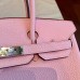 Hermes Pink Clemence Birkin 25cm Handmade Bag