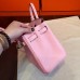 Hermes Pink Clemence Birkin 25cm Handmade Bag
