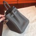 Hermes Vert Gris Clemence Birkin 25cm Handmade Bag