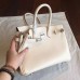 Hermes Beige Epsom Birkin 25cm Handmade Bag