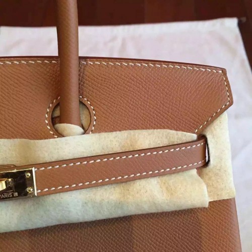 Hermes Brown Epsom Birkin 25cm Handmade Bag