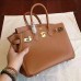 Hermes Brown Epsom Birkin 25cm Handmade Bag