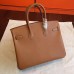 Hermes Brown Epsom Birkin 25cm Handmade Bag