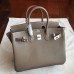 Hermes Etoupe Epsom Birkin 25cm Handmade Bag