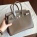 Hermes Etoupe Epsom Birkin 25cm Handmade Bag