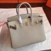 Hermes Grey Epsom Birkin 25cm Handmade Bag