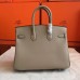 Hermes Grey Epsom Birkin 25cm Handmade Bag