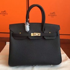 Hermes Black Epsom Birkin 25cm Handmade Bag