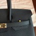 Hermes Black Epsom Birkin 25cm Handmade Bag