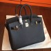 Hermes Black Epsom Birkin 25cm Handmade Bag