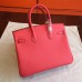 Hermes Rose Red Epsom Birkin 25cm Handmade Bag